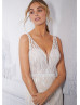 Enchanting Ivory Lace Open Back Wedding Dress